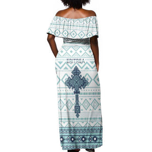 Eritrea Off Shoulder Maxi Dress African Pattern - Habesha Style