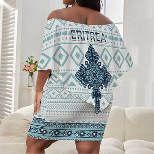 Eritrea Off Shoulder Short Dress African Pattern - Habesha Style