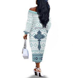 Eritrea Off The Shoulder Long Sleeve Dress African Pattern - Habesha Style