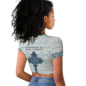 Eritrea Raglan Cropped T shirt African Pattern - Habesha Style