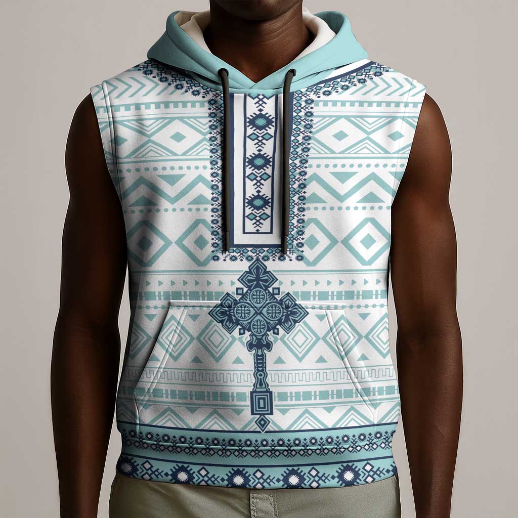 Eritrea Sleeveless Hoodie African Pattern - Habesha Style - African Pride