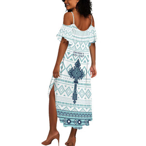 Eritrea Summer Maxi Dress African Pattern - Habesha Style