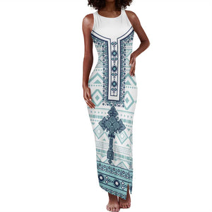 Eritrea Tank Maxi Dress African Pattern - Habesha Style