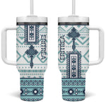 Eritrea Tumbler With Handle African Pattern - Habesha Style