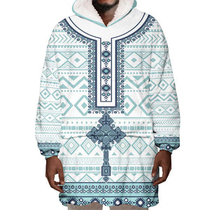 Eritrea Wearable Blanket Hoodie African Pattern - Habesha Style