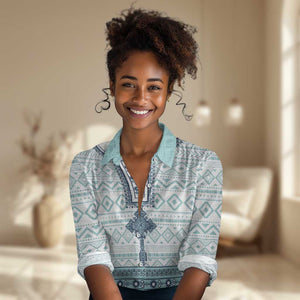 Eritrea Women Casual Shirt African Pattern - Habesha Style