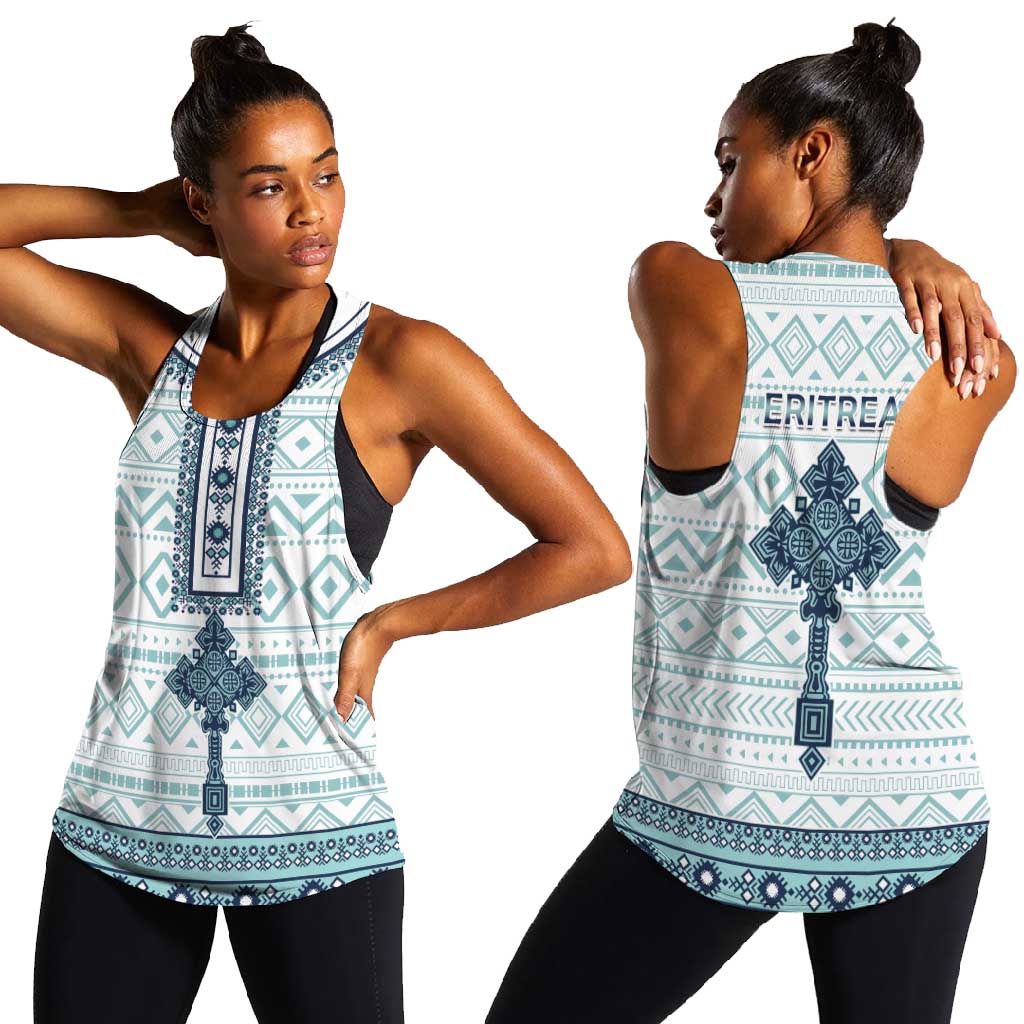 Eritrea Women Racerback Tank African Pattern - Habesha Style