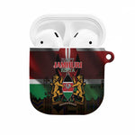 Happy Kenya Independence Day AirPods Case Coat Of Arms With Kente Pattern