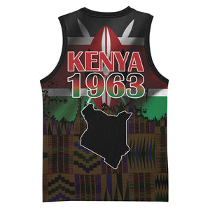 Kenya Jamhuri Day Basketball Jersey Coat Of Arms With Kente Pattern LT15