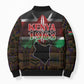 Happy Kenya Independence Day Bomber Puffer Jacket Coat Of Arms With Kente Pattern
