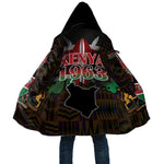 Happy Kenya Independence Day Cloak Coat Of Arms With Kente Pattern