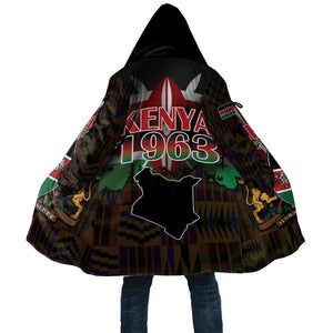 Happy Kenya Independence Day Cloak Coat Of Arms With Kente Pattern