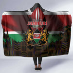 Kenya Jamhuri Day Hooded Blanket Coat Of Arms With Kente Pattern - African Pride