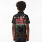 Kenya Jamhuri Day Kid Polo Shirt Coat Of Arms With Kente Pattern - African Pride
