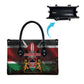 Happy Kenya Independence Day Leather Bag Coat Of Arms With Kente Pattern