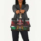 Happy Kenya Independence Day Leather Bag Coat Of Arms With Kente Pattern