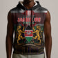 Kenya Jamhuri Day Sleeveless Hoodie Coat Of Arms With Kente Pattern - African Pride