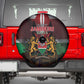 Kenya Jamhuri Day Spare Tire Cover Coat Of Arms With Kente Pattern - African Pride