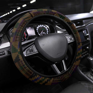 Kenya Jamhuri Day Steering Wheel Cover Coat Of Arms With Kente Pattern - African Pride