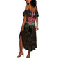 Kenya Jamhuri Day Summer Maxi Dress Coat Of Arms With Kente Pattern - African Pride