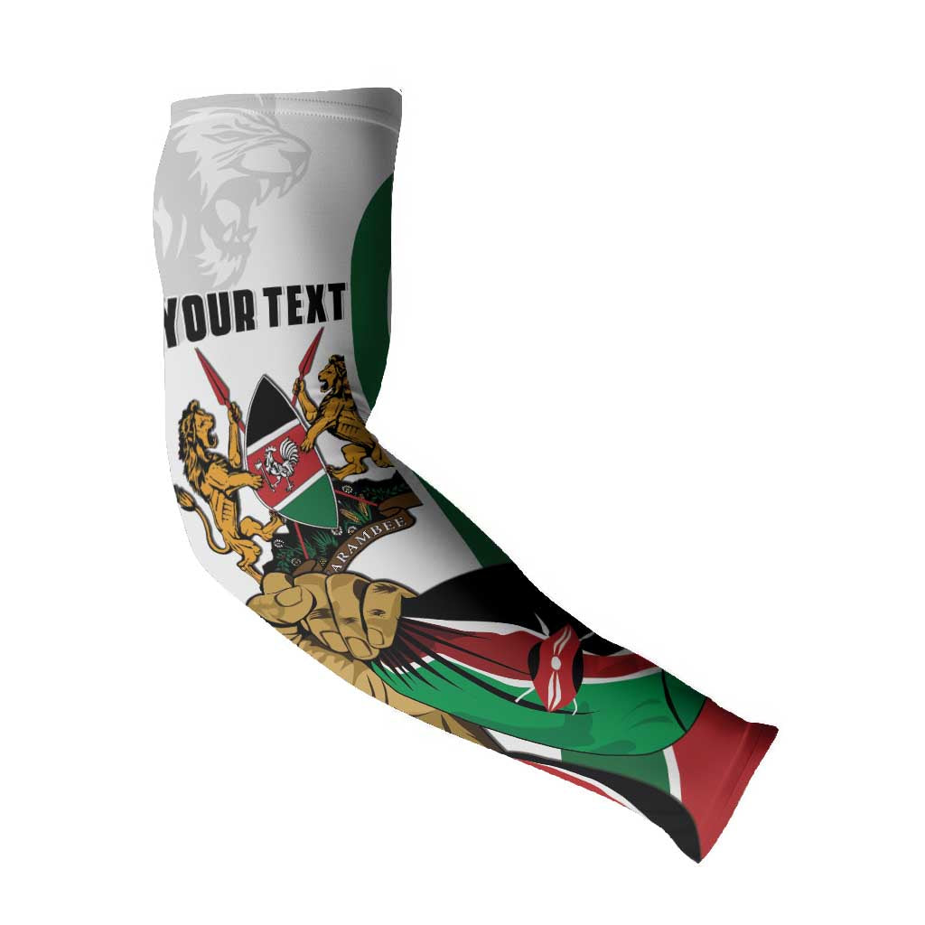 Personalized Kenya Jamhuri Day Arm Sleeves Lion With Coat Of Arms