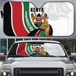 Kenya Jamhuri Day Auto Sun Shade Lion With Coat Of Arms