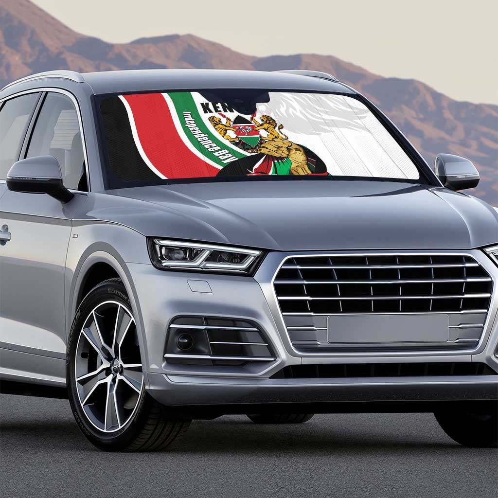 Kenya Jamhuri Day Auto Sun Shade Lion With Coat Of Arms