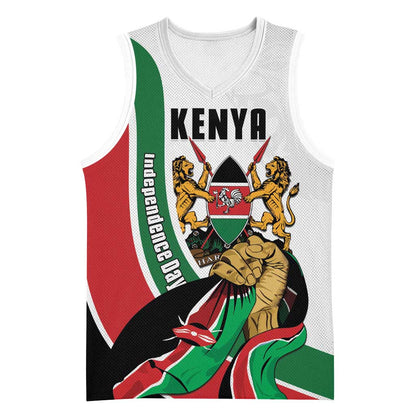 Personalized Kenya Independence Day Basketball Jersey Lion With Coat Of Arms LT15