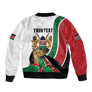 Personalized Kenya Independence Day Bomber Jacket Lion With Coat Of Arms - African Pride