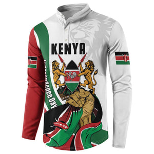 Personalized Kenya Jamhuri Day Button Sweatshirt Lion With Coat Of Arms