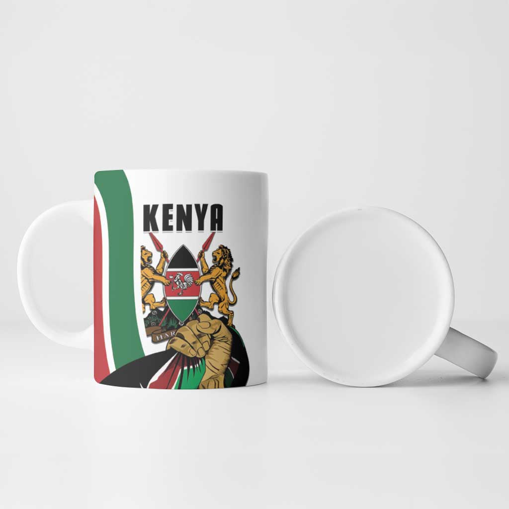 Personalized Kenya Jamhuri Day Ceramic Mug Lion With Coat Of Arms