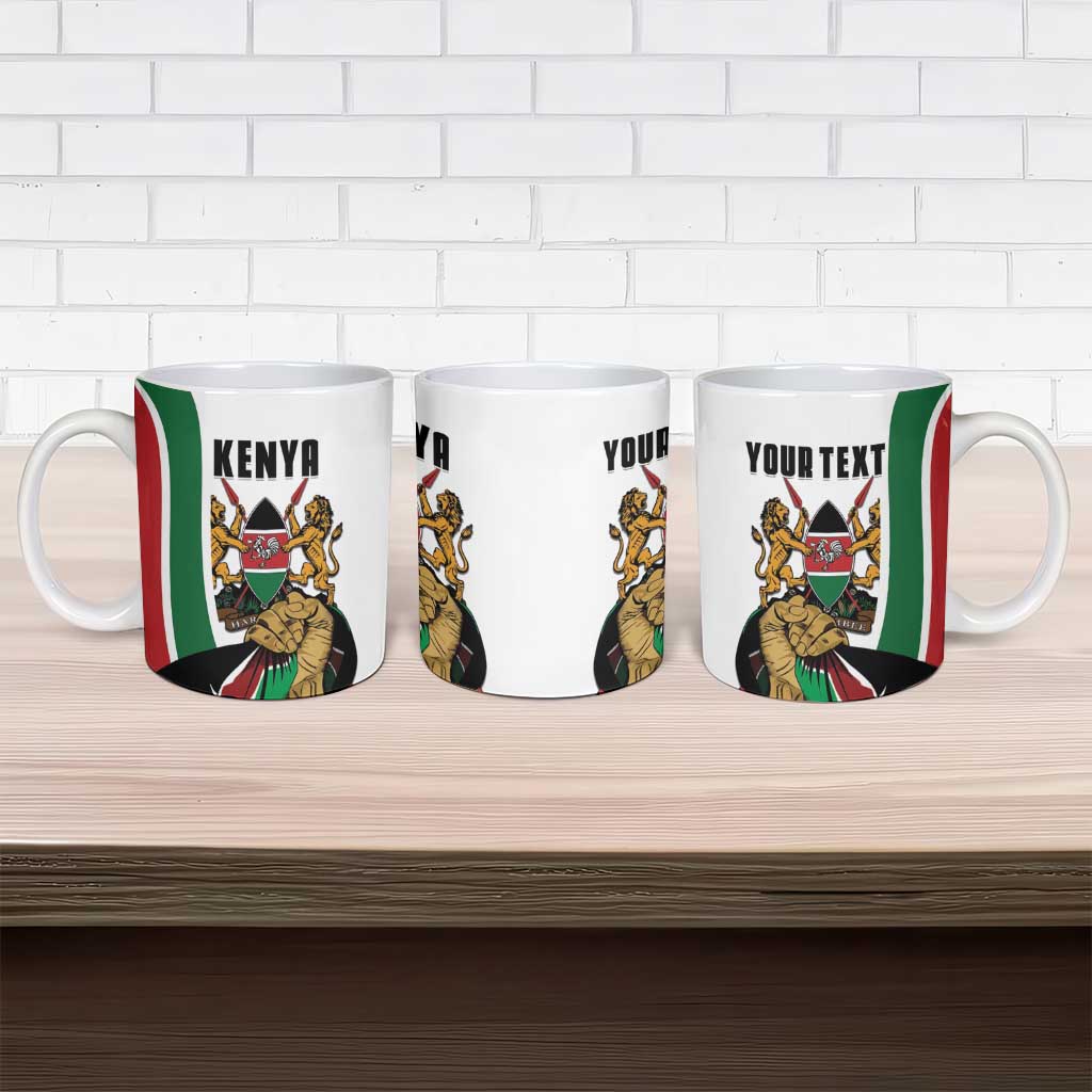 Personalized Kenya Jamhuri Day Ceramic Mug Lion With Coat Of Arms