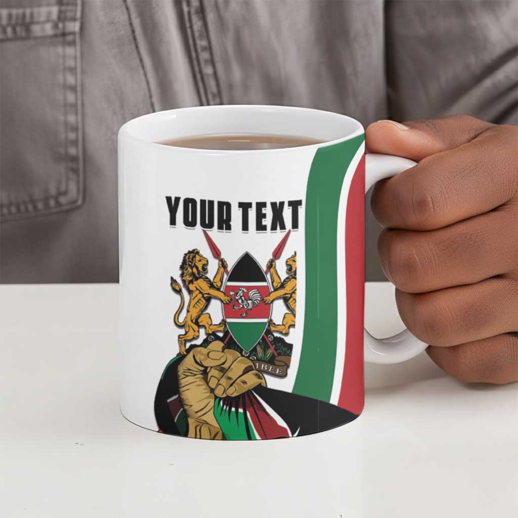 Personalized Kenya Jamhuri Day Ceramic Mug Lion With Coat Of Arms