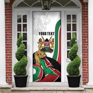 Personalized Kenya Jamhuri Day Door Cover Lion With Coat Of Arms