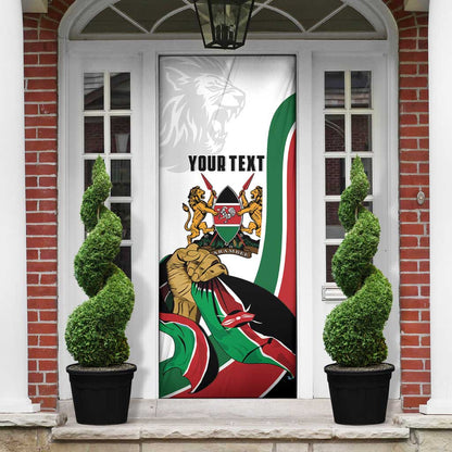 Personalized Kenya Jamhuri Day Door Cover Lion With Coat Of Arms