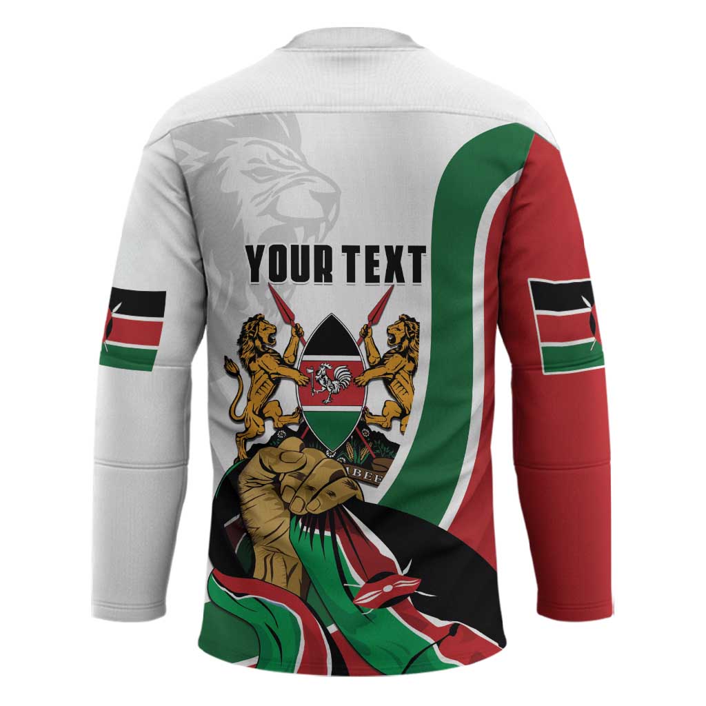 Personalized Kenya Jamhuri Day Hockey Jersey Lion With Coat Of Arms