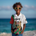 Personalized Kenya Independence Day Kid Hawaiian Shirt Lion With Coat Of Arms - African Pride
