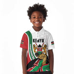 Personalized Kenya Independence Day Kid Polo Shirt Lion With Coat Of Arms - African Pride