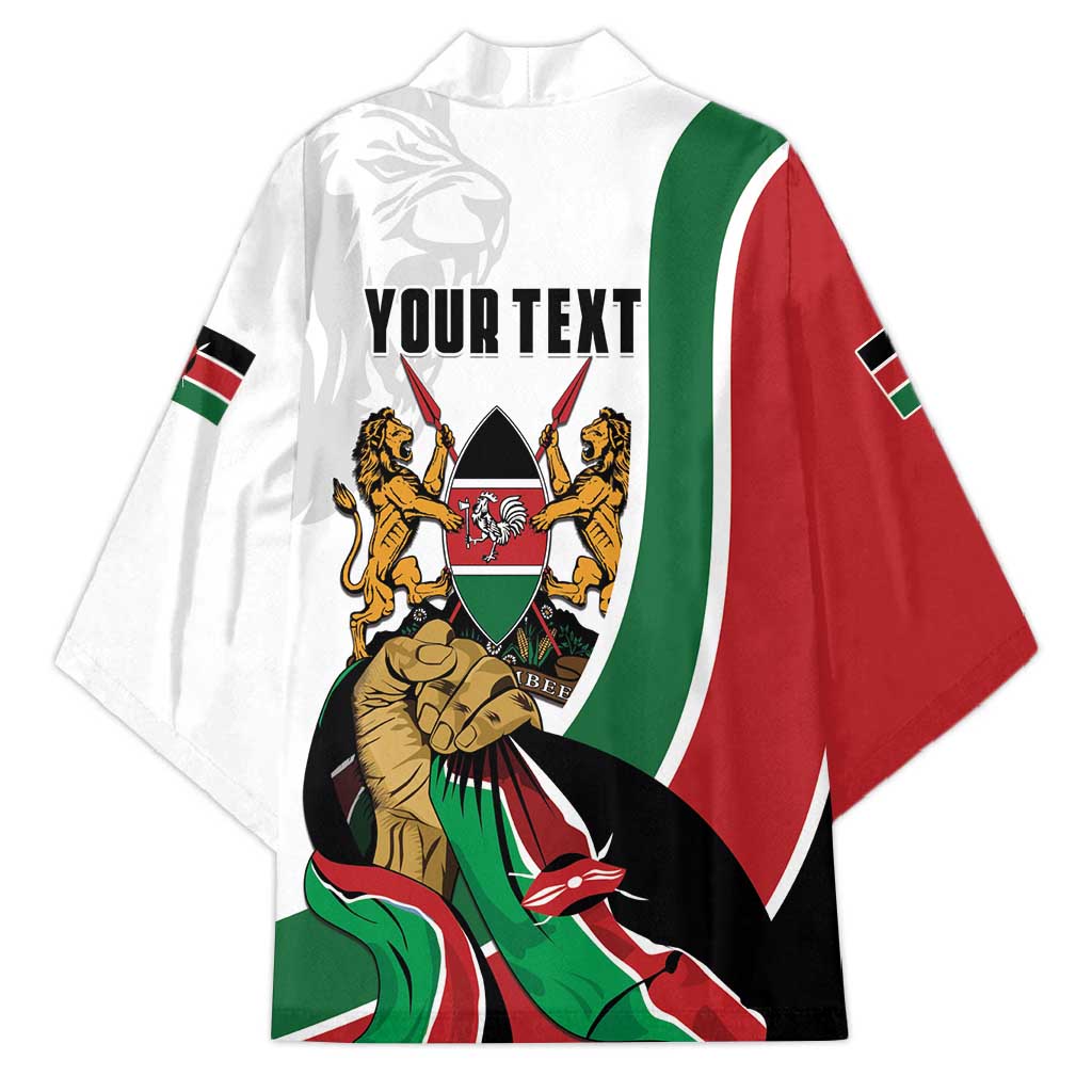 Personalized Kenya Jamhuri Day Kimono Lion With Coat Of Arms