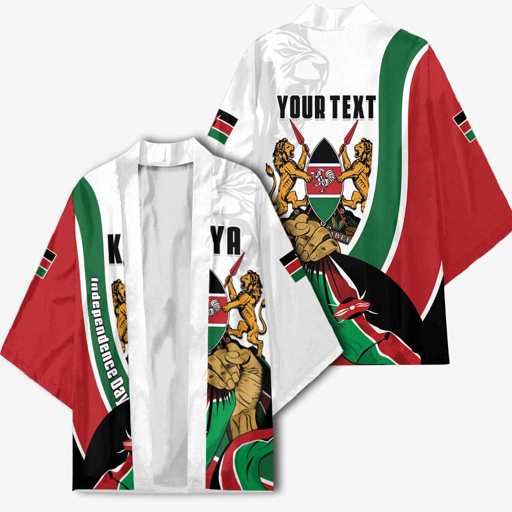 Personalized Kenya Jamhuri Day Kimono Lion With Coat Of Arms