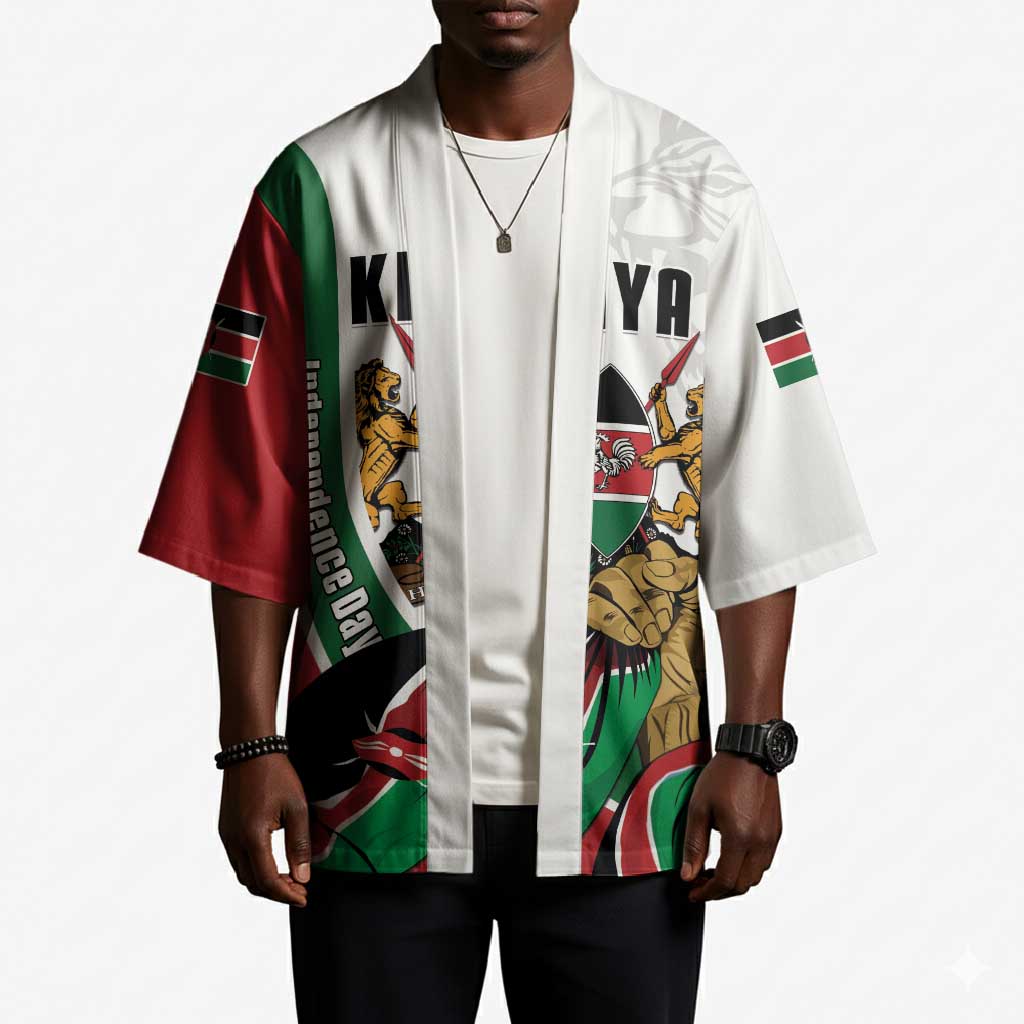 Personalized Kenya Jamhuri Day Kimono Lion With Coat Of Arms