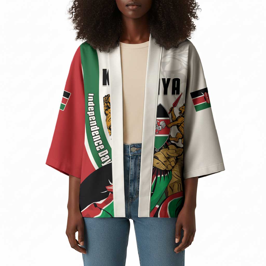 Personalized Kenya Jamhuri Day Kimono Lion With Coat Of Arms