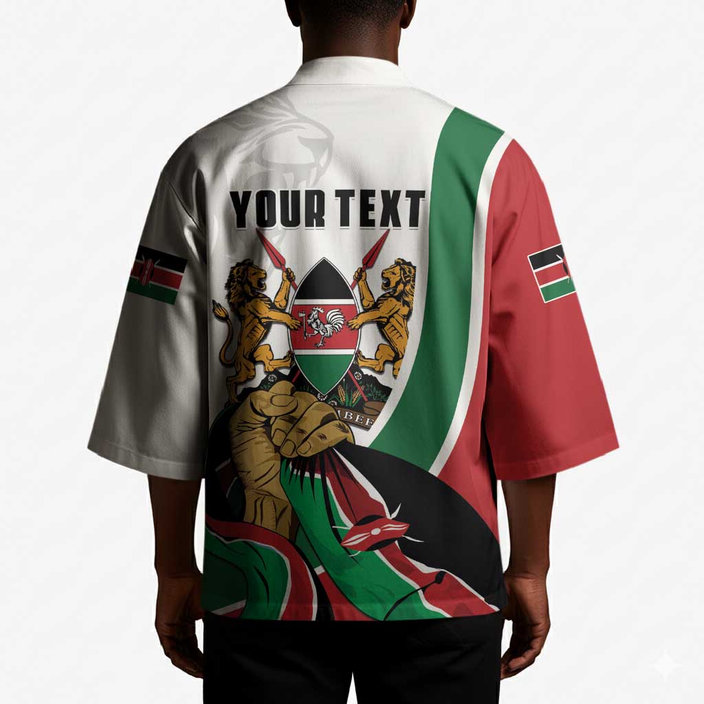 Personalized Kenya Jamhuri Day Kimono Lion With Coat Of Arms