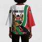 Personalized Kenya Jamhuri Day Kimono Sleeve Blouse Lion With Coat Of Arms