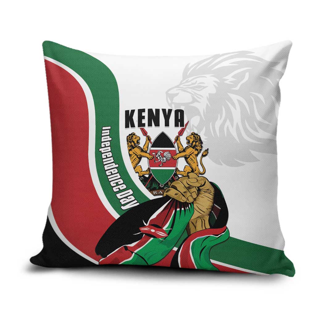 Kenya Jamhuri Day Pillow Cover Lion With Coat Of Arms