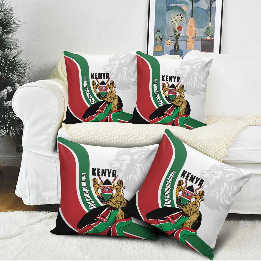 Kenya Jamhuri Day Pillow Cover Lion With Coat Of Arms