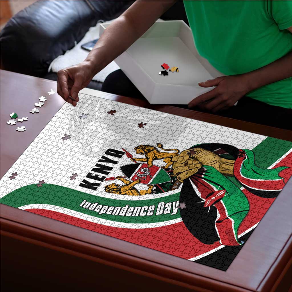 Kenya Jamhuri Day Puzzle Lion With Coat Of Arms
