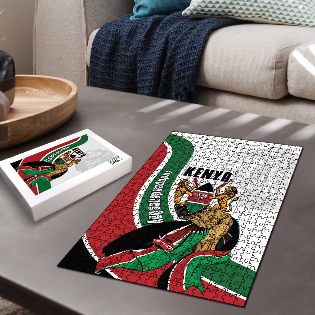 Kenya Jamhuri Day Puzzle Lion With Coat Of Arms