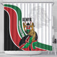 Kenya Independence Day Shower Curtain Lion With Coat Of Arms - African Pride