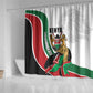 Kenya Independence Day Shower Curtain Lion With Coat Of Arms - African Pride